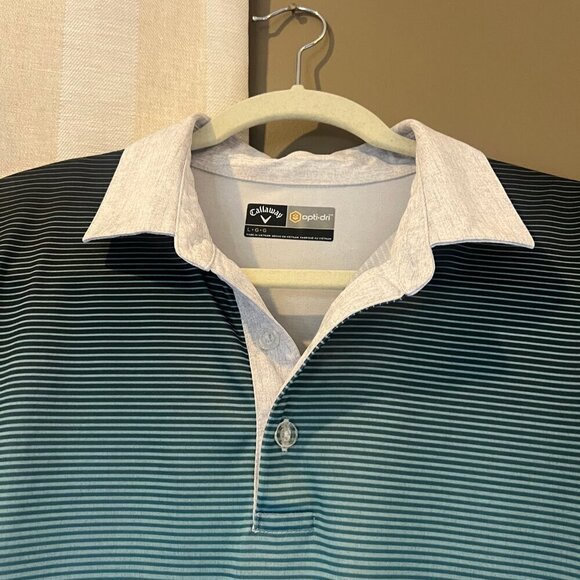 Men's Green & Gray Callaway Polo Opti Dri Golf Shirt, Men's Large - Picture 3 of 7